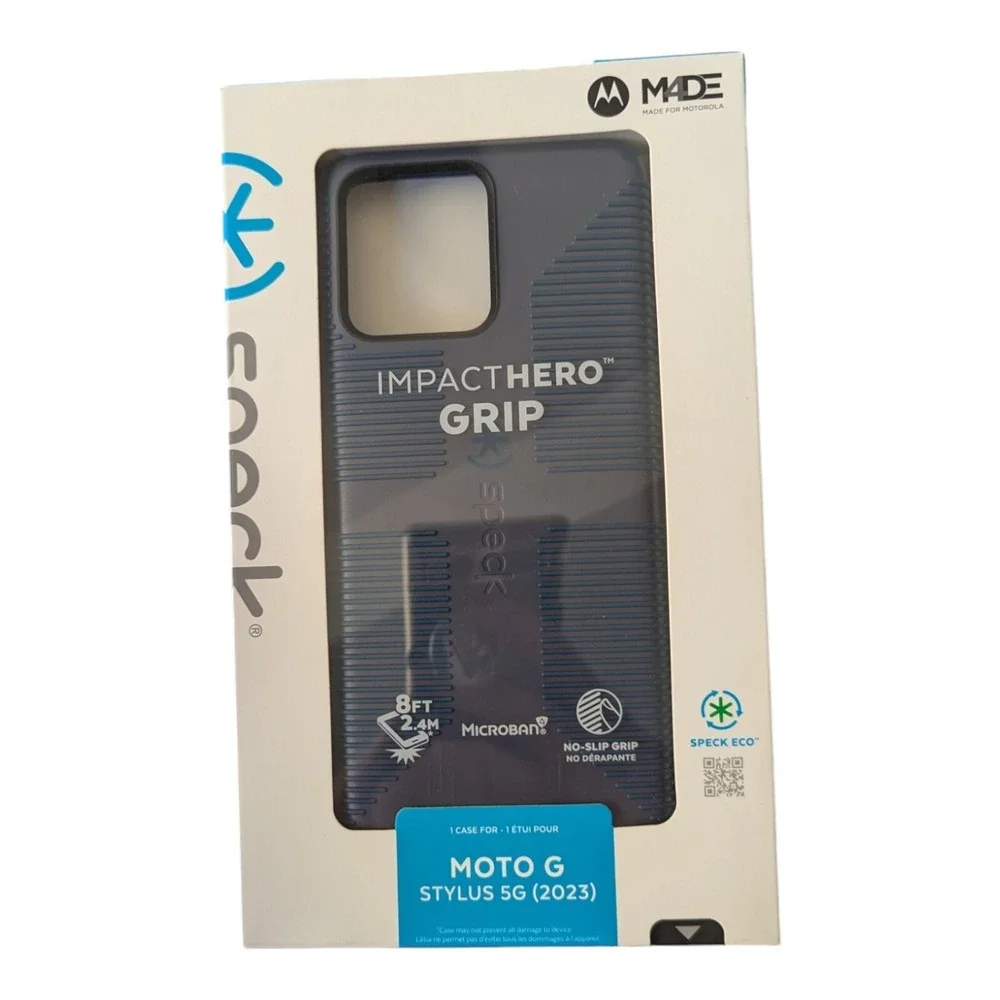 Q4. Speck ImpactHero Grip Case for Moto G Stylus 5G (2023) - Purple/Blue